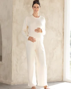 Anna 2-piece Maternity Winter Lounge Wear Set in Cream