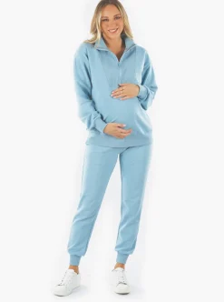 Calla Maternity Sweatpants in Light Blue