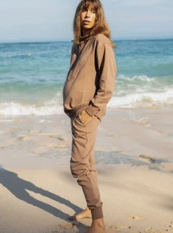 Calla Maternity Sweatshirt Top in Iced Coffee