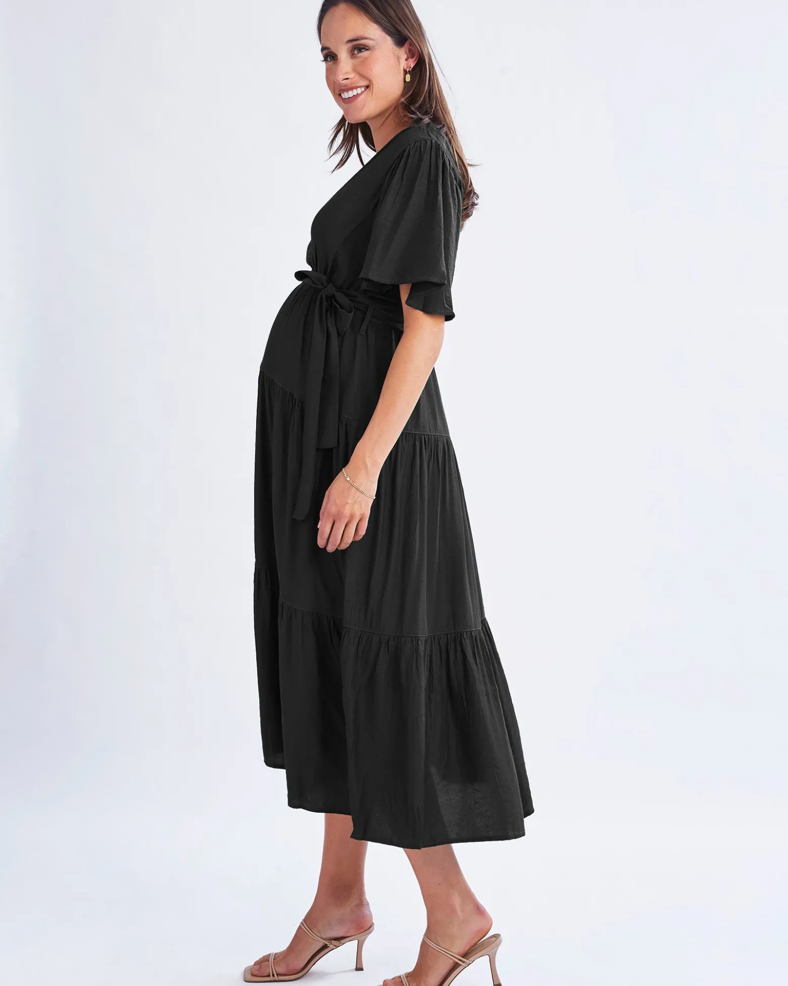 Cara Black Maternity Maxi Dress