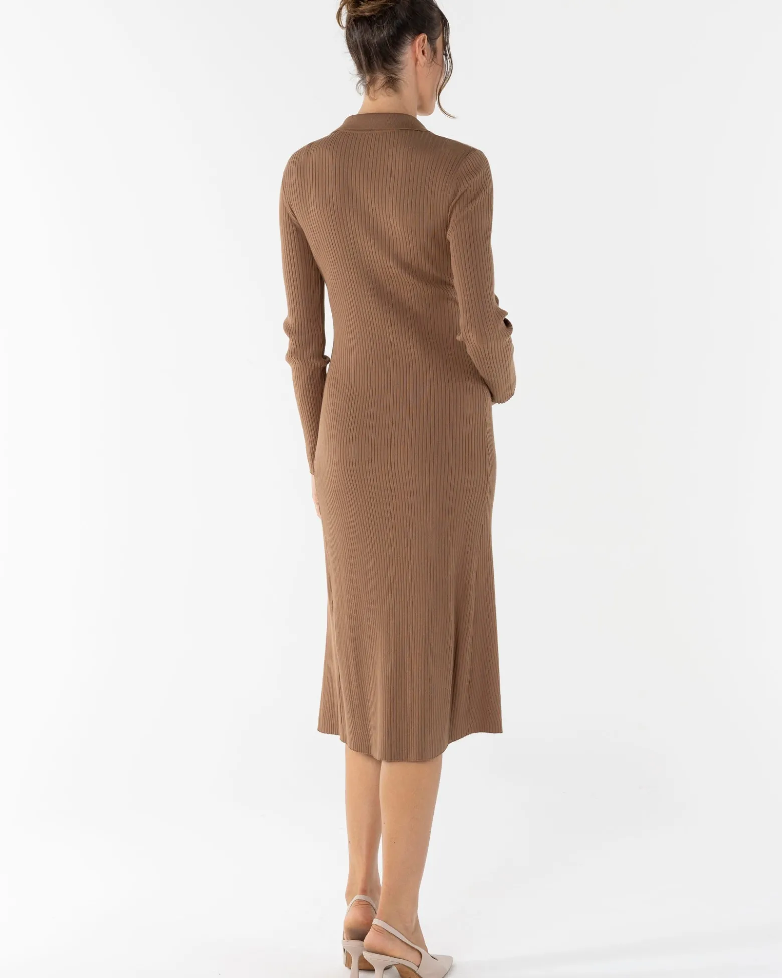 Clara Long Sleeve Knitted Maternity Midi Dress