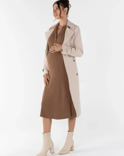 Clara Long Sleeve Knitted Maternity Midi Dress