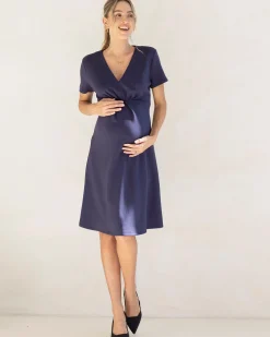 Colette Soft Ponte Work Dress in Navy
