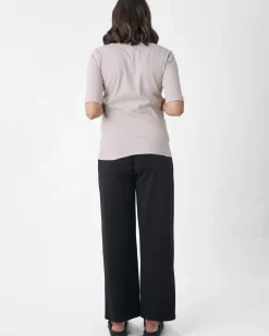 Comfortably Chic Maternity Henley Top in Wolf White