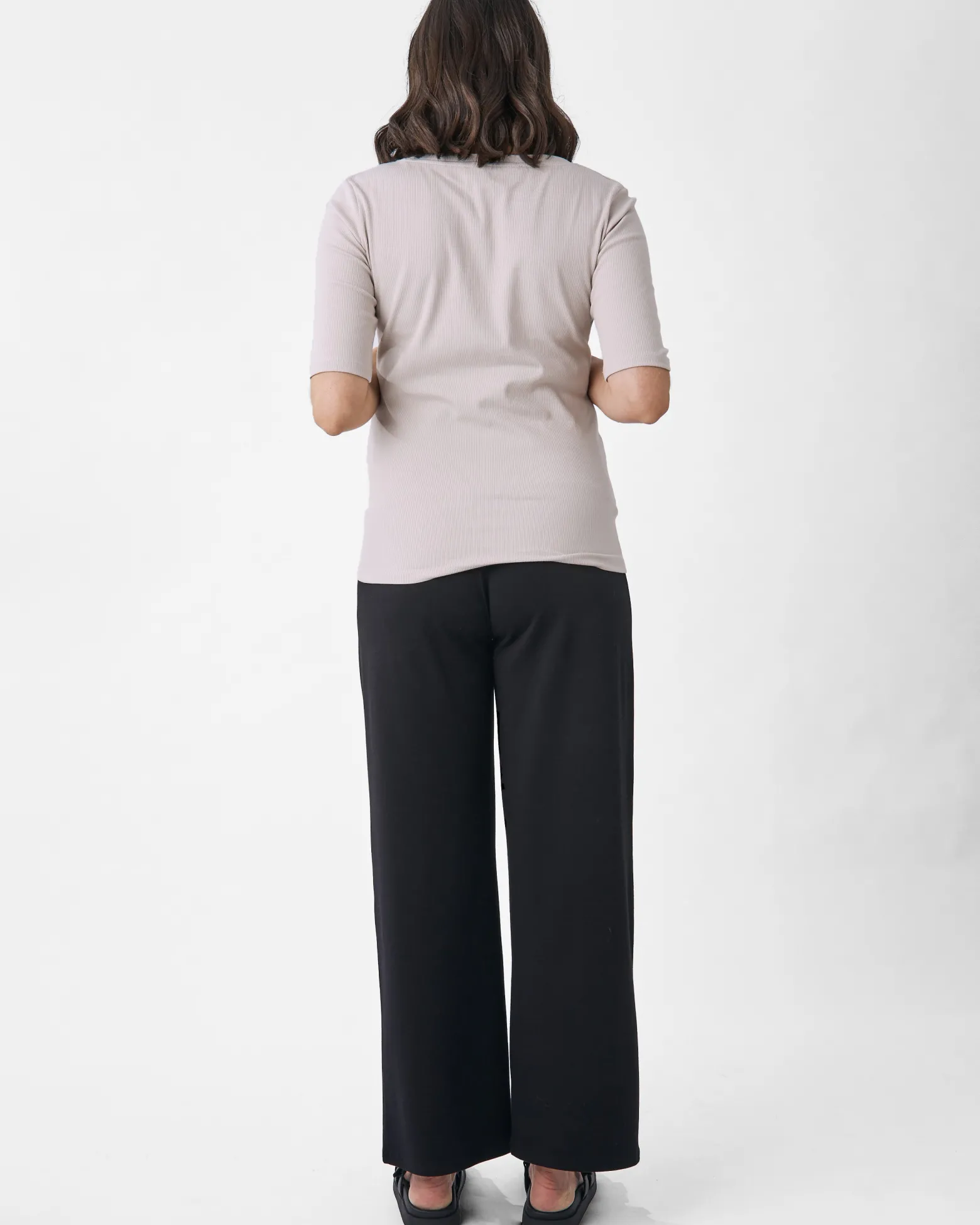 Comfortably Chic Maternity Henley Top in Wolf White