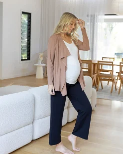 Cynthia Button Design Nursing Cardigan in Taupe