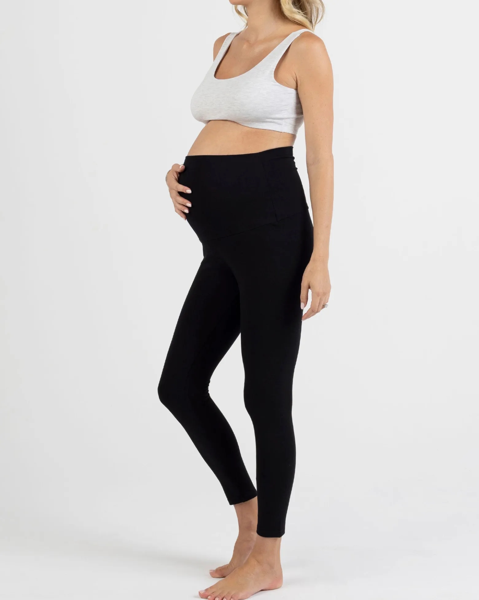 Deluxe Bamboo/Cotton Maternity Legging - Black