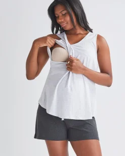 Diya Maternity/Nursing Bamboo Tank in Marl