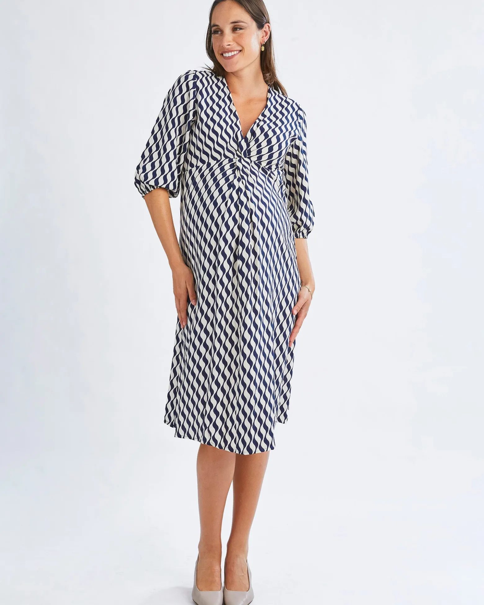 Elea Geometric Wave Work Dress