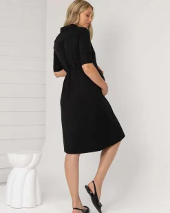 Eve Maternity Classic Wrap Dress in Black