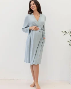 Grace Maternity & Nursing Robe - Sea Mist