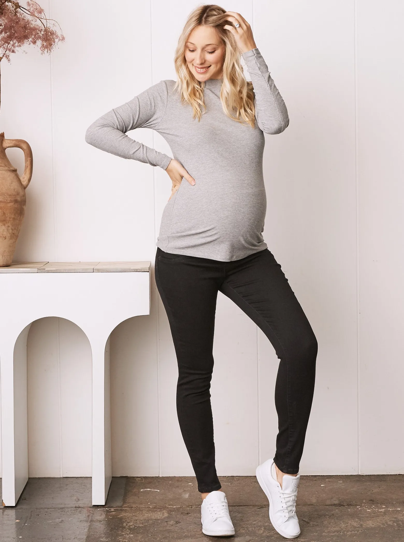 Julie Over the Bump Skinny Maternity Denim Jeans Black