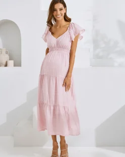 Lila Baby Shower Maternity Dress in Candy Pink