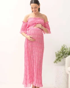 Marisol 2 piece Maternity Photoshoot Dress in Candy Pink