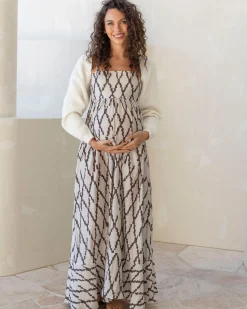 Maternity Bolero Knit Top In Vanilla Cream