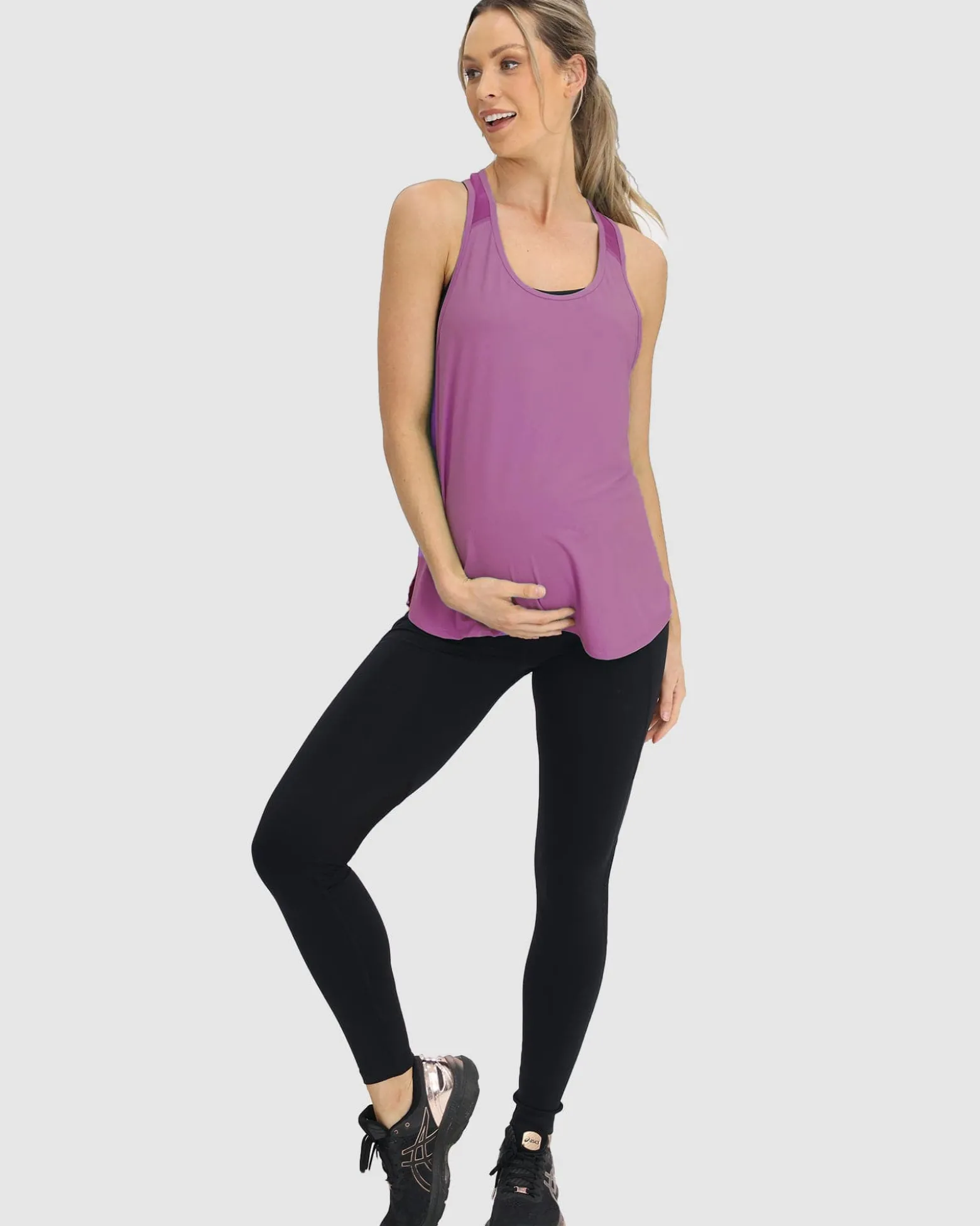 Maternity Gym Tank Top in Purple