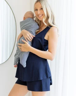 Maternity Swing Tank with Nursing Opening in Navy