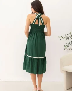Meliza Maternity Party Dress in Green