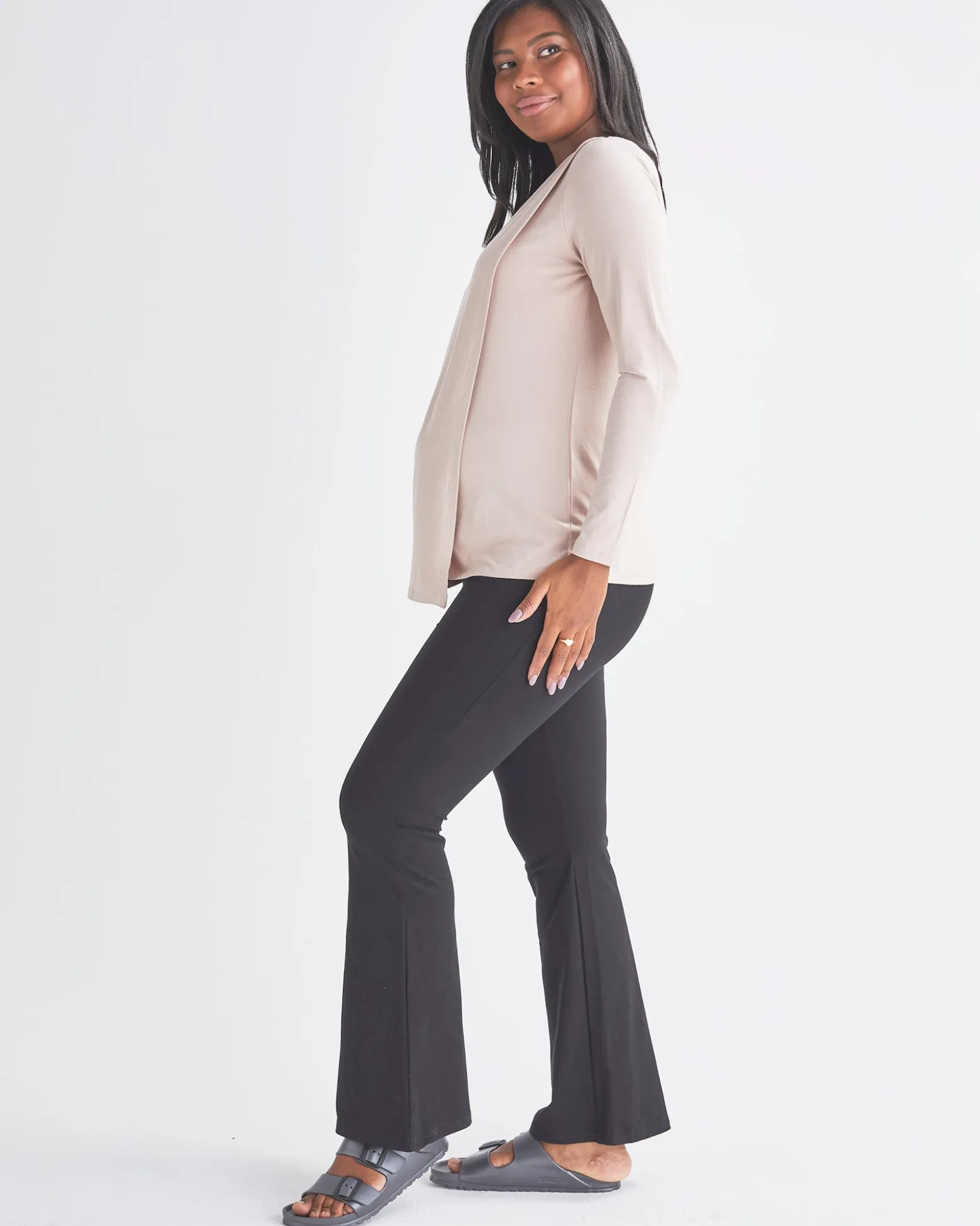 Monique Long Sleeve Nursing Nude Pink Petal Top