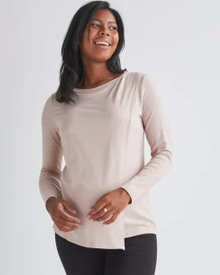 Monique Long Sleeve Nursing Nude Pink Petal Top