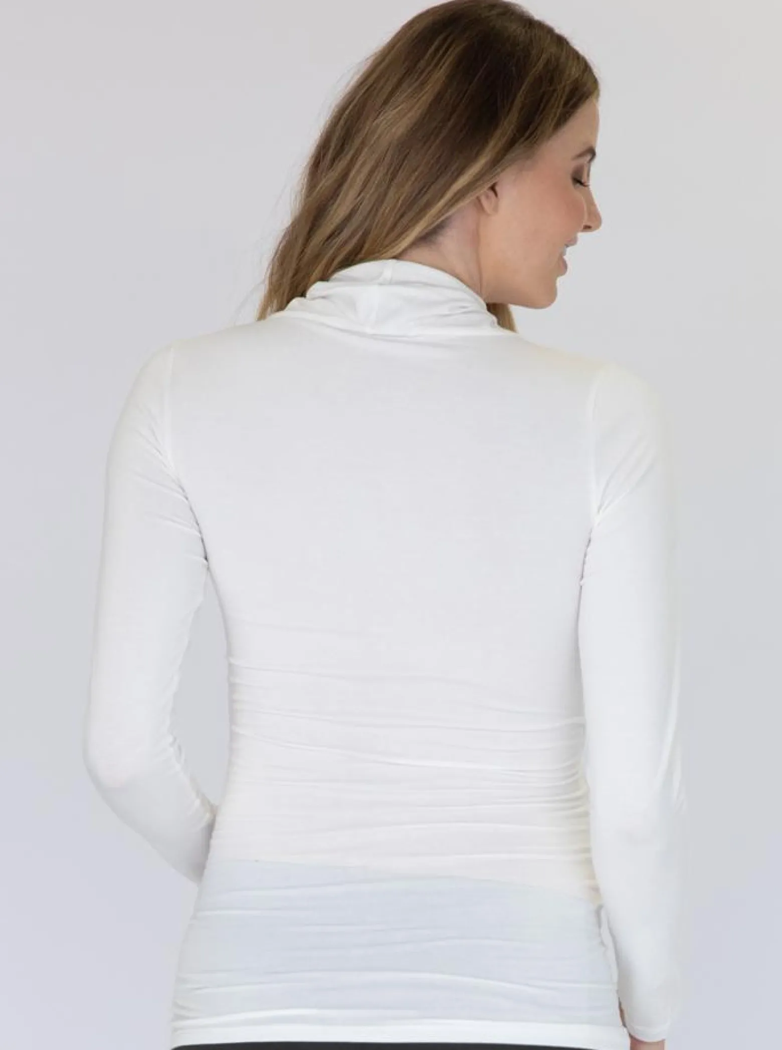 White Maternity Crossover Bamboo Long Sleeve Top